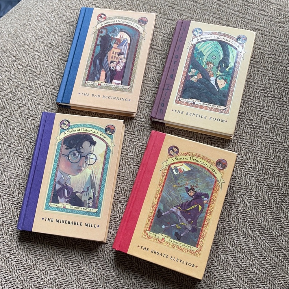 A Series of Unfortunate Events books 1, 2, 4, 6